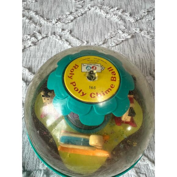 Fisher Price Roly Poly Chime Ball #165 Rocking Horse Duck Baby Toy 1966 Vintage - Picture 4 of 7